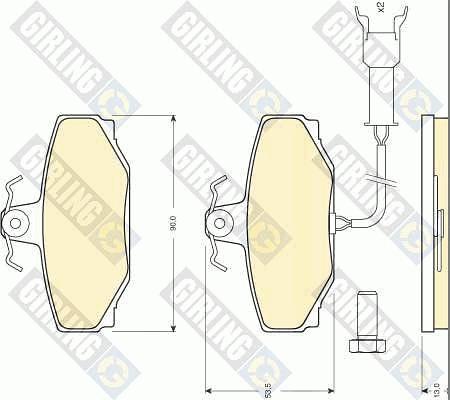 Girling 6104621 - Kit pastiglie freno, Freno a disco autozon.pro