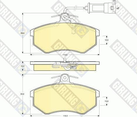 Girling 6104041 - Kit pastiglie freno, Freno a disco autozon.pro