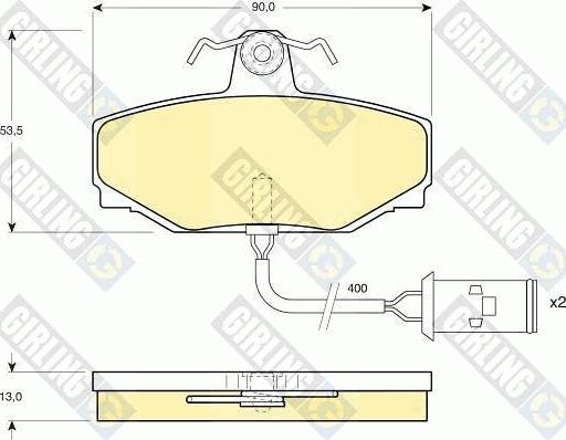 Girling 6104121 - Kit pastiglie freno, Freno a disco autozon.pro