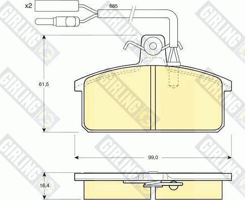 Girling 6104171 - Kit pastiglie freno, Freno a disco autozon.pro