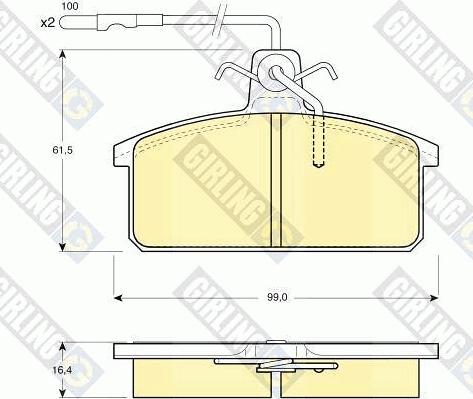 Girling 6104221 - Kit pastiglie freno, Freno a disco autozon.pro