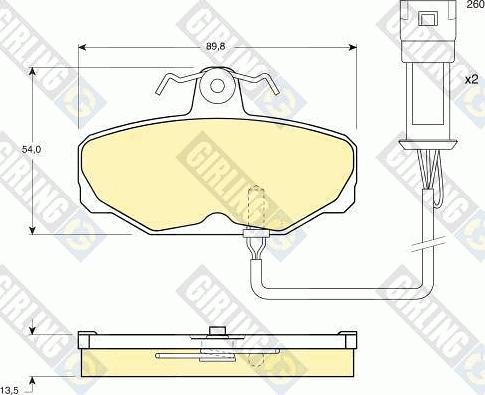 Girling 6104711 - Kit pastiglie freno, Freno a disco autozon.pro