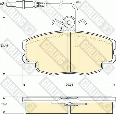 Girling 6101141 - Kit pastiglie freno, Freno a disco autozon.pro