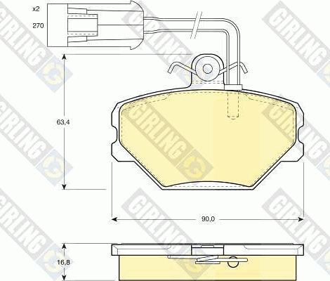 Girling 6108521 - Kit pastiglie freno, Freno a disco autozon.pro