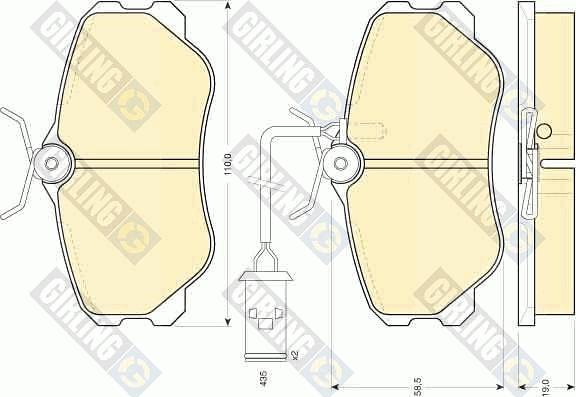 Girling 6108641 - Kit pastiglie freno, Freno a disco autozon.pro