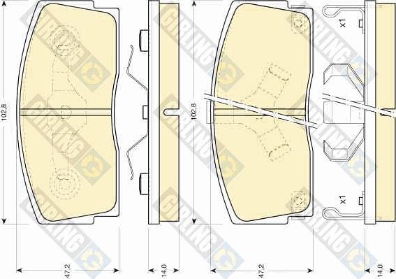 Girling 6108869 - Kit pastiglie freno, Freno a disco autozon.pro