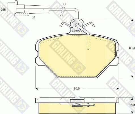 Girling 6108331 - Kit pastiglie freno, Freno a disco autozon.pro