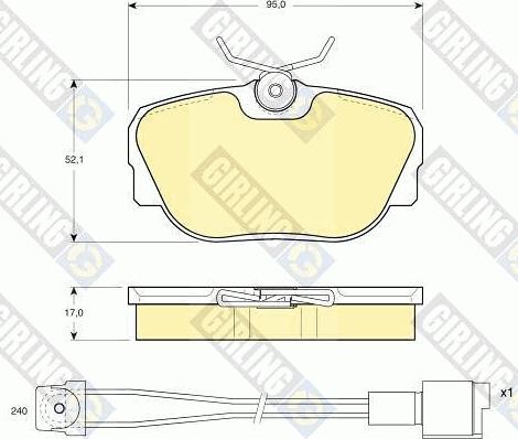 Girling 6108201 - Kit pastiglie freno, Freno a disco autozon.pro