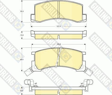 Girling 6108719 - Kit pastiglie freno, Freno a disco autozon.pro