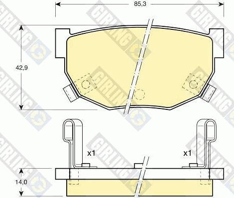 Girling 6103689 - Kit pastiglie freno, Freno a disco autozon.pro