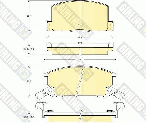 Girling 6103849 - Kit pastiglie freno, Freno a disco autozon.pro