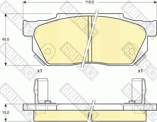 Girling 6103259 - Kit pastiglie freno, Freno a disco autozon.pro