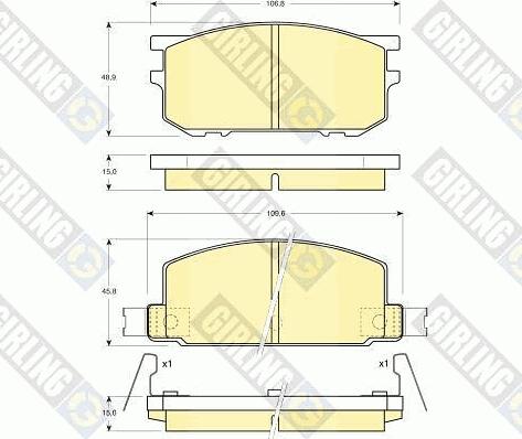 Girling 6102109 - Kit pastiglie freno, Freno a disco autozon.pro