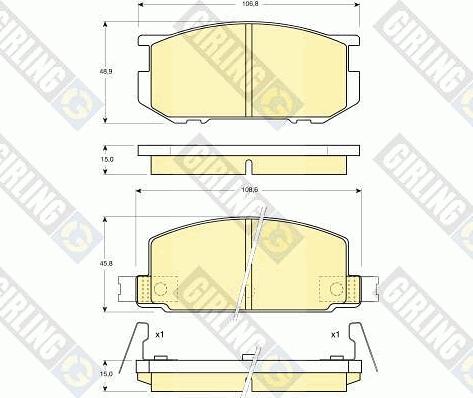 Girling 6102119 - Kit pastiglie freno, Freno a disco autozon.pro