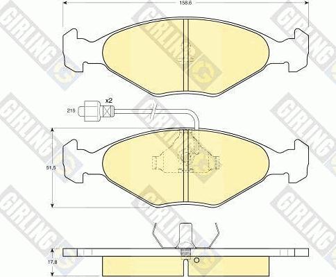 Girling 6102812 - Kit pastiglie freno, Freno a disco autozon.pro