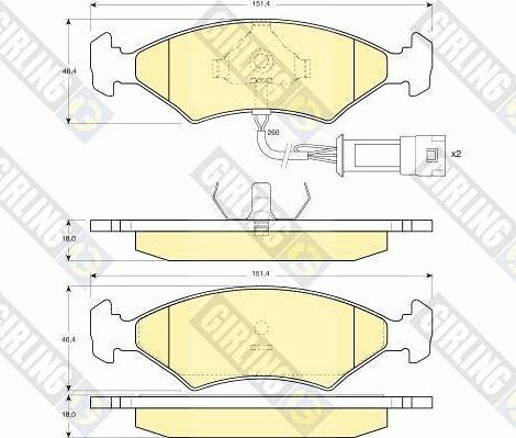 Girling 6102382 - Kit pastiglie freno, Freno a disco autozon.pro