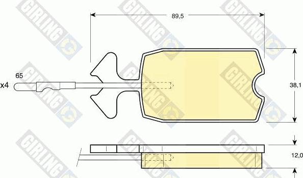 Girling 6102779 - Kit pastiglie freno, Freno a disco autozon.pro