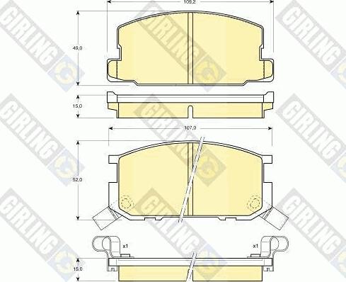 Girling 6107999 - Kit pastiglie freno, Freno a disco autozon.pro