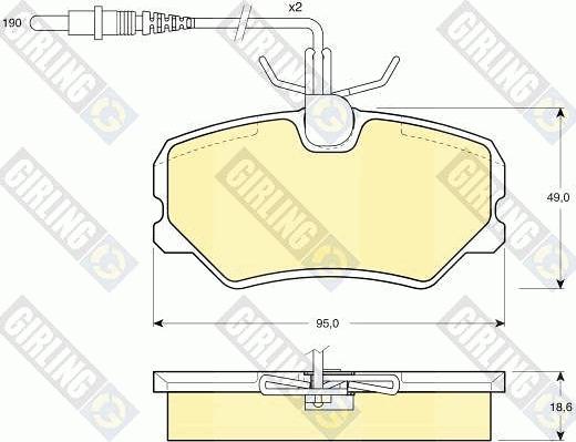 Girling 6107931 - Kit pastiglie freno, Freno a disco autozon.pro