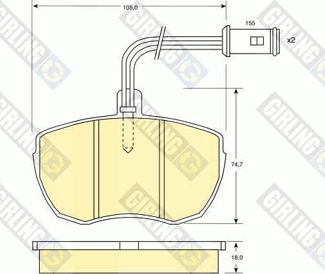 Girling 6107596 - Kit pastiglie freno, Freno a disco autozon.pro