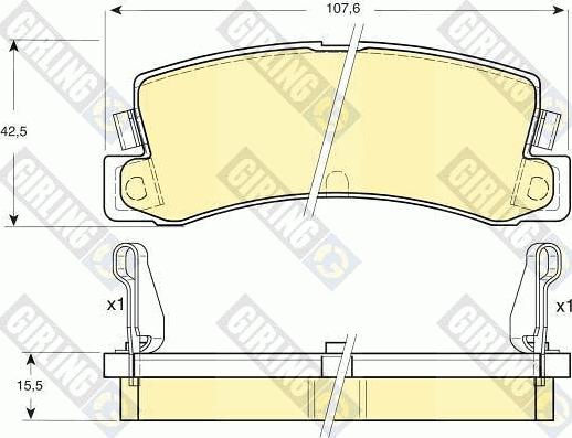 Girling 6107309 - Kit pastiglie freno, Freno a disco autozon.pro