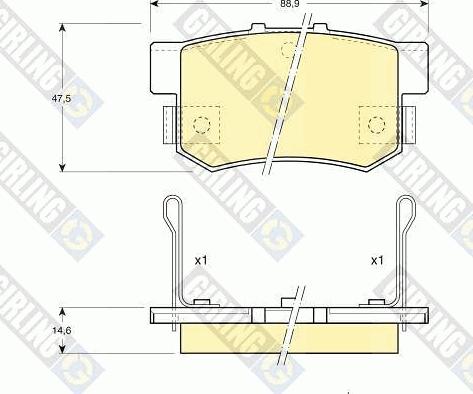 Girling 6107749 - Kit pastiglie freno, Freno a disco autozon.pro