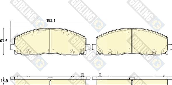 Girling 6119442 - Kit pastiglie freno, Freno a disco autozon.pro