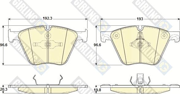 Girling 6119642 - Kit pastiglie freno, Freno a disco autozon.pro