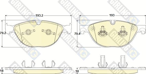 Girling 6119632 - Kit pastiglie freno, Freno a disco autozon.pro