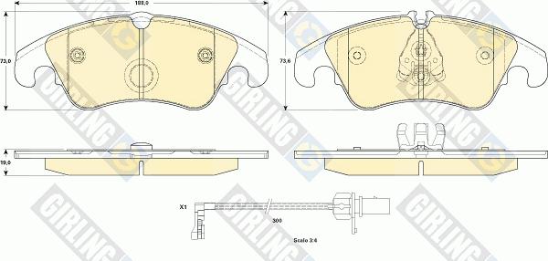 Girling 6119081 - Kit pastiglie freno, Freno a disco autozon.pro