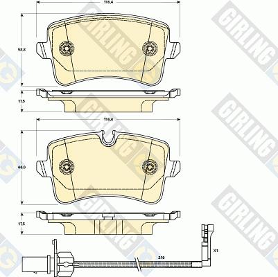 Girling 6119021 - Kit pastiglie freno, Freno a disco autozon.pro