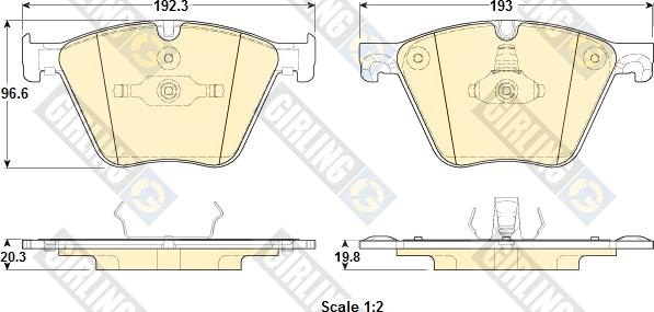 Girling 6119152 - Kit pastiglie freno, Freno a disco autozon.pro