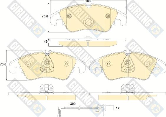 Girling 6119161 - Kit pastiglie freno, Freno a disco autozon.pro