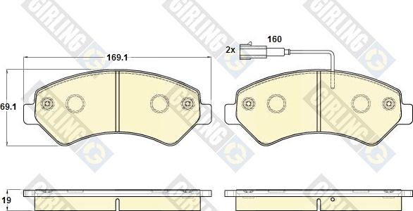 Girling 6119825 - Kit pastiglie freno, Freno a disco autozon.pro