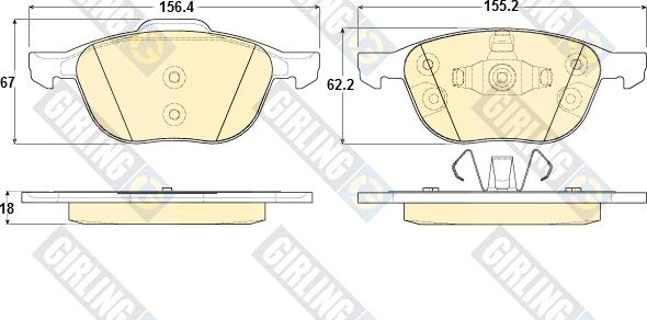 Girling 6119392 - Kit pastiglie freno, Freno a disco autozon.pro