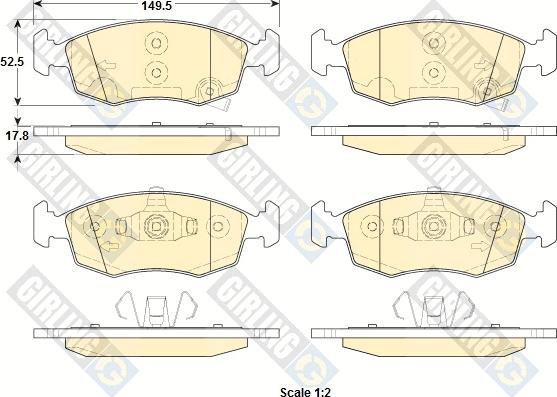 Girling 6119212 - Kit pastiglie freno, Freno a disco autozon.pro