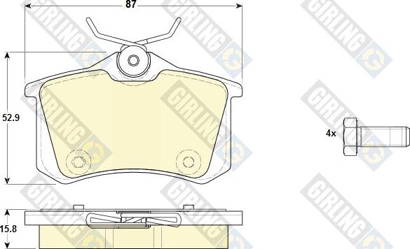 Girling 6119731 - Kit pastiglie freno, Freno a disco autozon.pro