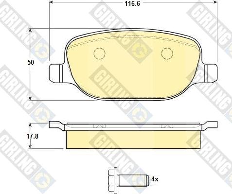 Girling 6114901 - Kit pastiglie freno, Freno a disco autozon.pro