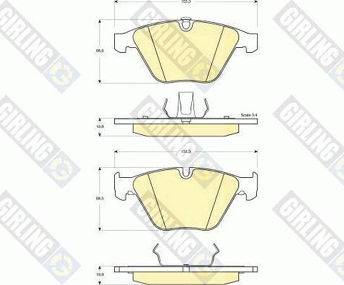 Girling 6114982 - Kit pastiglie freno, Freno a disco autozon.pro