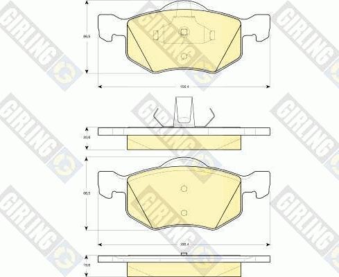 Girling 6114972 - Kit pastiglie freno, Freno a disco autozon.pro