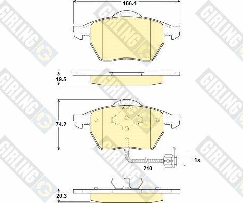 Girling 6114402 - Kit pastiglie freno, Freno a disco autozon.pro