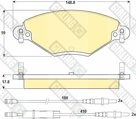 Girling 6114484 - Kit pastiglie freno, Freno a disco autozon.pro