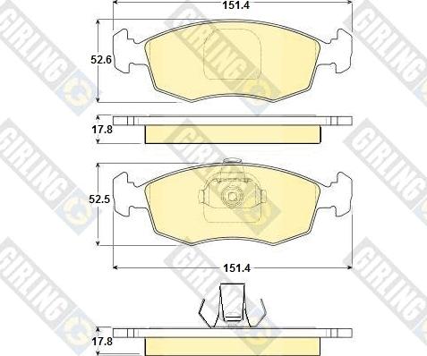 Girling 6114432 - Kit pastiglie freno, Freno a disco autozon.pro