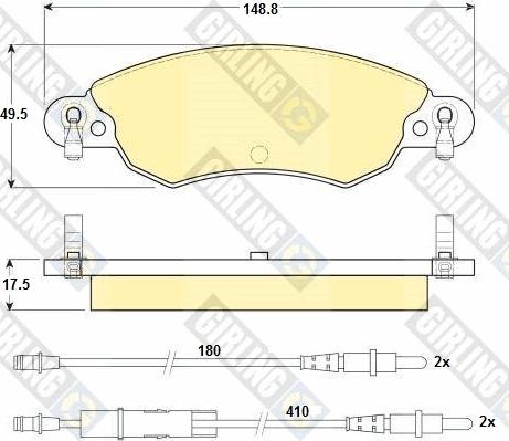 Girling 6114474 - Kit pastiglie freno, Freno a disco autozon.pro