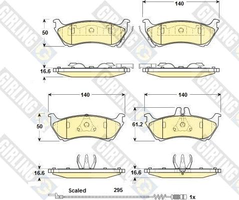 Girling 6114565 - Kit pastiglie freno, Freno a disco autozon.pro