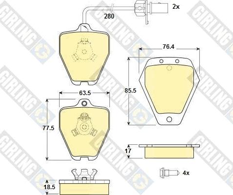 Girling 6114511 - Kit pastiglie freno, Freno a disco autozon.pro