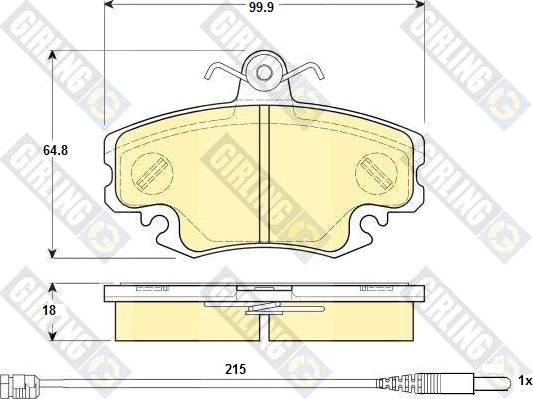 Girling 6114651 - Kit pastiglie freno, Freno a disco autozon.pro