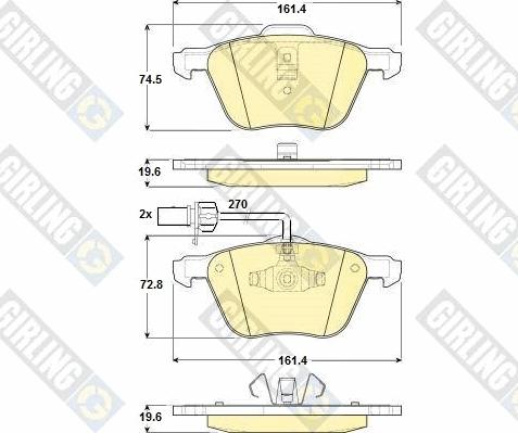 Girling 6114602 - Kit pastiglie freno, Freno a disco autozon.pro