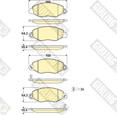 Girling 6114614 - Kit pastiglie freno, Freno a disco autozon.pro