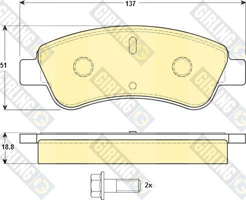 Girling 6114634 - Kit pastiglie freno, Freno a disco autozon.pro